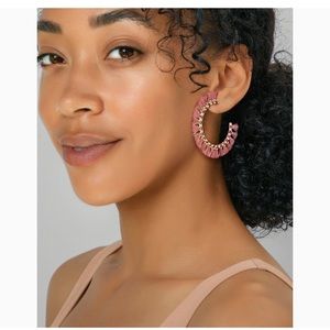 Evie Gold Hoop Earrings In Pink
